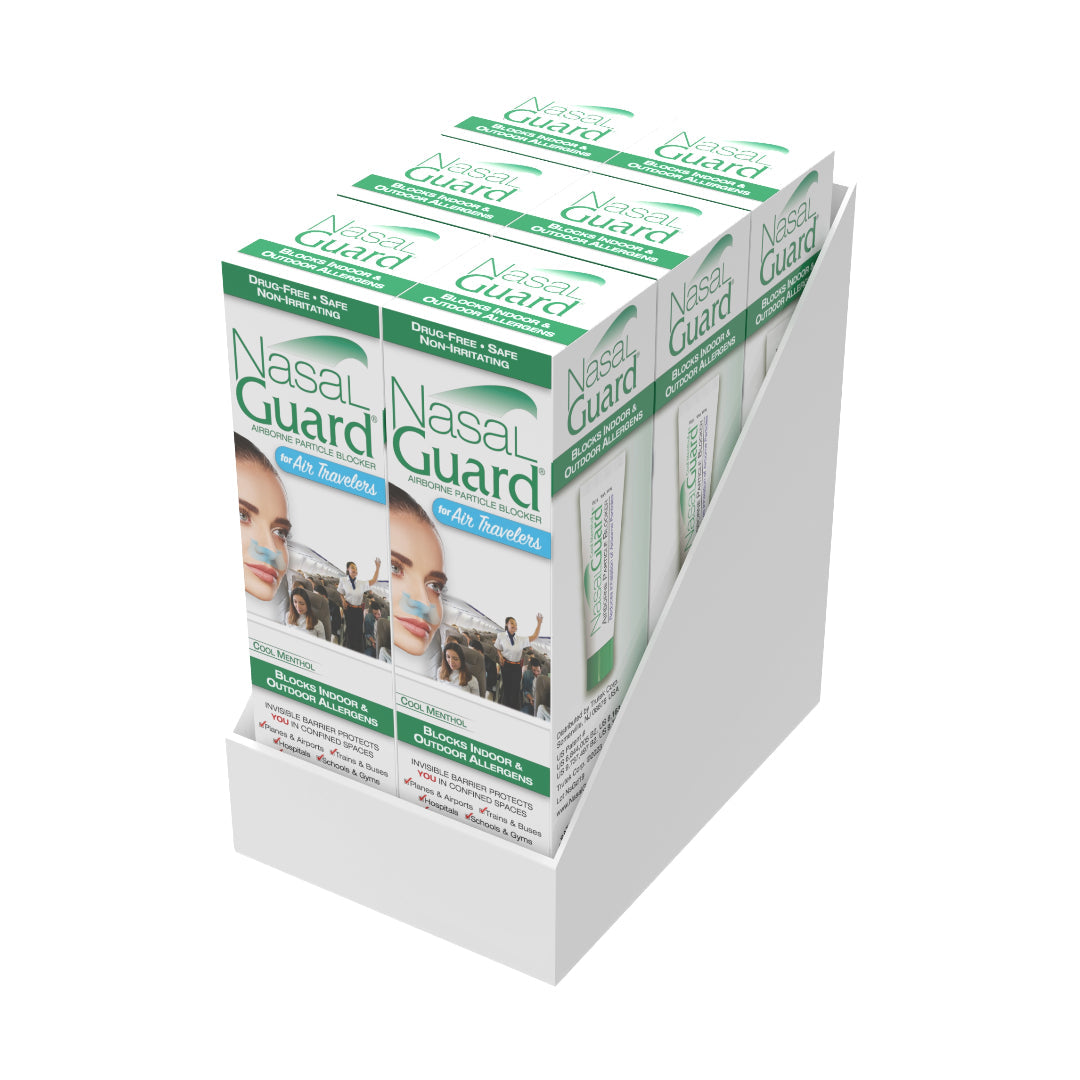 NasalGuard For Air Travelers - Airborne Particle Blocker, Cool Menthol - 10g (Pack of 6)